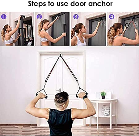 Resistance Bands Set - 5 Exercise Bands with Handles, Door Anchor & Carry Bag