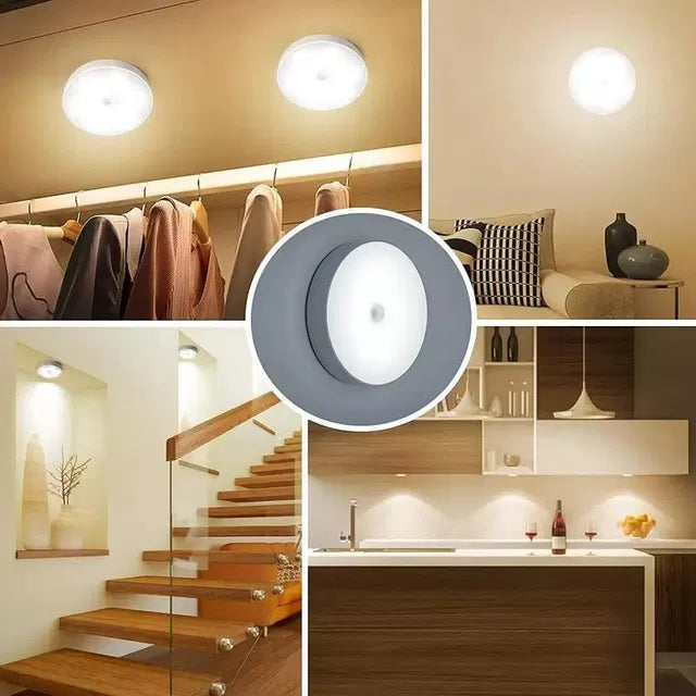 Motion Sensor LED Night Light with USB Charging - Wireless Wall Light (Pack of 2)